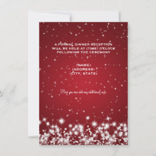 Invitación Recepción de Boda Brillo Invernal Rojo