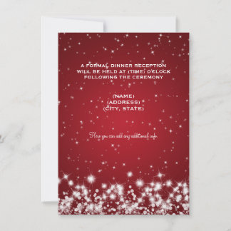 Invitación Recepción de Boda Brillo Invernal Rojo