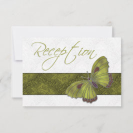 Invitación Recepción de Boda Brocado de Mariposa verde