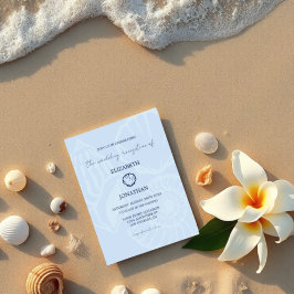 Invitación Recepción de Boda Caracoles Azules Costeros
