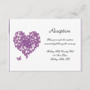 Invitación Recepción de Boda Cardíaca de Mariposa Morada