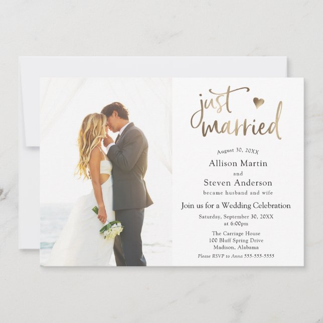 Invitación Recepción de boda casada (Anverso)