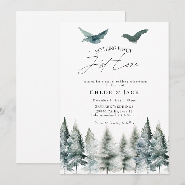 Invitación Recepción de Boda Casual (Anverso / Reverso)
