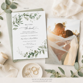 Invitación Recepción de Boda Casual con Verde de Eucalipto