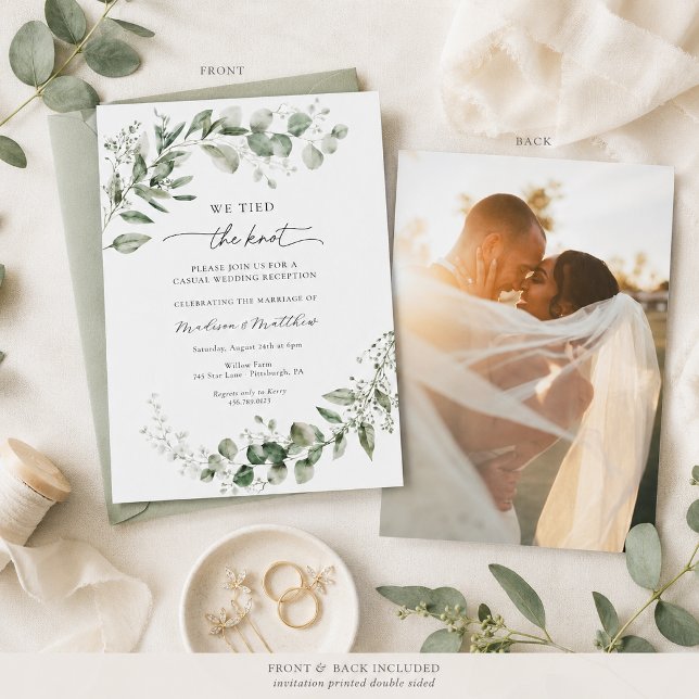 Invitación Recepción de Boda Casual con Verde de Eucalipto (Subido por el creador)