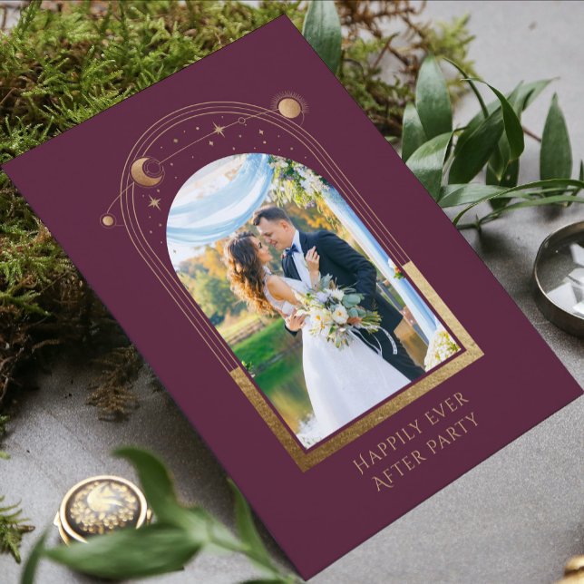 Invitación Recepción de Boda Celestial de Ciruela Dorada Míst (Subido por el creador)