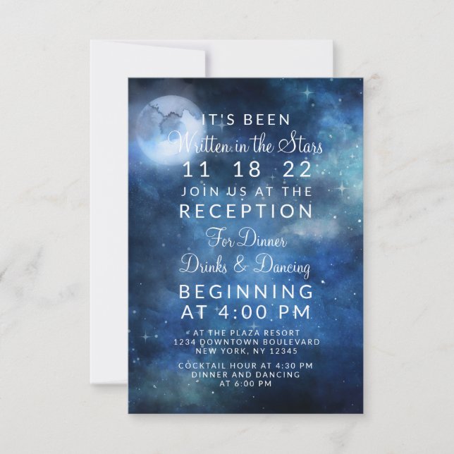 Invitación Recepción de Boda Celestial de Luna Llena en el Ci (Anverso)