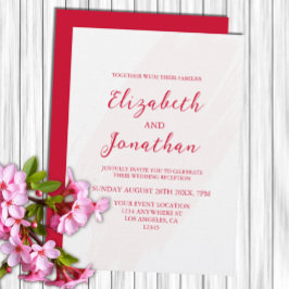 Invitación Recepción de Boda Cereza Roja