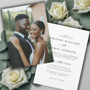 Invitación Recepción de Boda Chic Moderna Foto Novia Novio