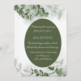 Invitación Recepción de boda con acuarela boho y vegetación d