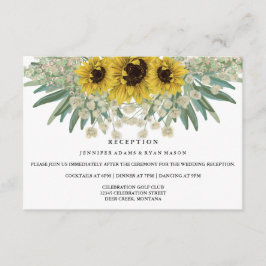 Invitación Recepción de Boda con Acuarela de Girasoles