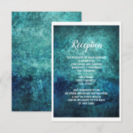 Invitación Recepción de boda con acuarela grunge azul marino 