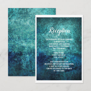 Invitación Recepción de boda con acuarela grunge azul marino 