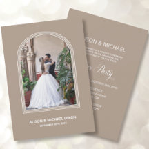 Recepción de Boda con Arco Beige Foto Personalizad