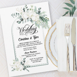 Invitación Recepción de boda con arco botánico verde