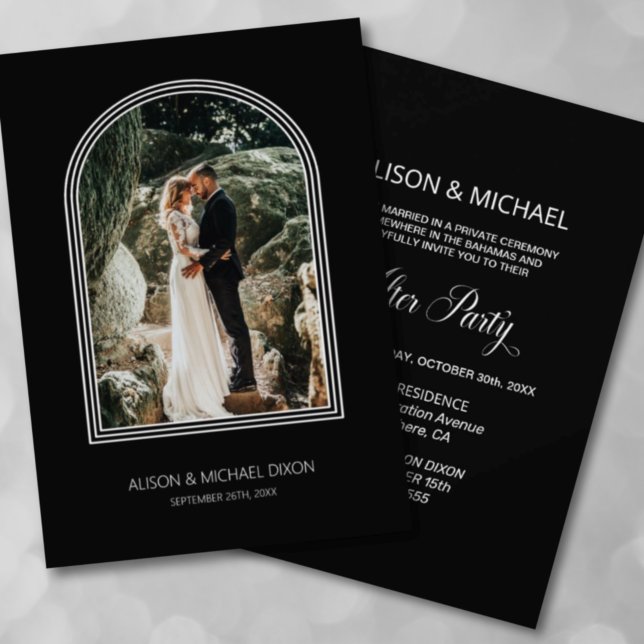 Invitación Recepción de Boda con Arco Negro Personalizado (Subido por el creador)