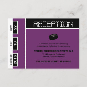 Invitación Recepción de Boda con Boletos de Hockey