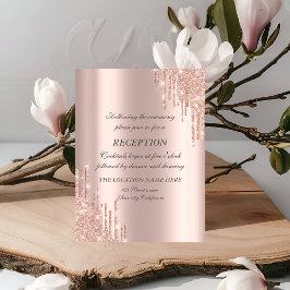 Invitación Recepción de Boda con Brillo de Rosa Dourada Elega