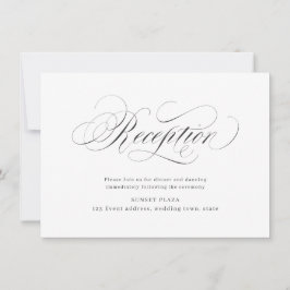 Invitación Recepción de boda con caligrafía clásica elegante