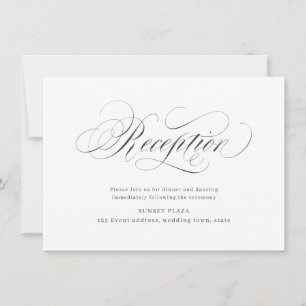 Invitación Recepción de boda con caligrafía clásica elegante