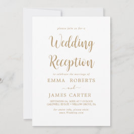 Invitación Recepción de Boda con Caligrafía Dorada Delicada