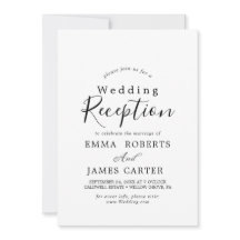 Recepción de Boda con Caligrafía Negra Delicada