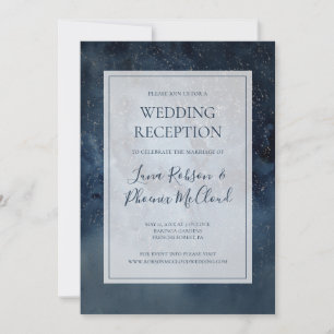 Invitación Recepción de Boda con Cielo Nocturno Celestial y M