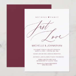 Invitación Recepción de Boda con Elopement de Escritura Moder