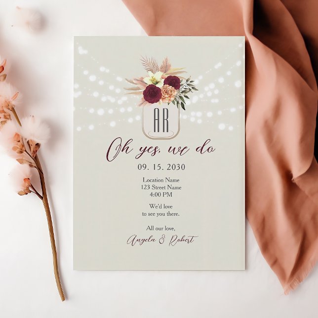Invitación Recepción de Boda con Elopement Floral (Subido por el creador)