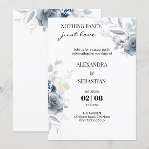 Invitación Recepción de boda con flores de acuarela