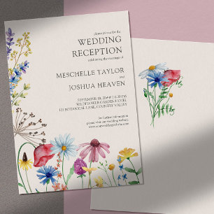 Invitación Recepción de Boda con Flores Silvestres Solo Flora