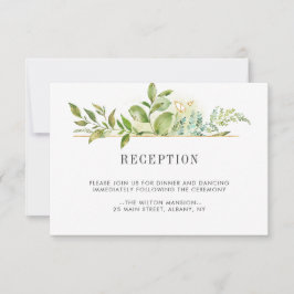 Invitación Recepción de Boda con Follaje Verde Floral Silvest