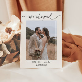Invitación Recepción de Boda con Foto de Nos Fugamos Moderno 
