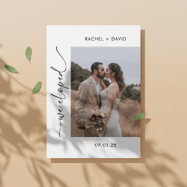 Invitación Recepción de Boda con Foto de Nos Fugamos Moderno 