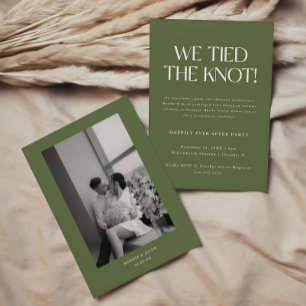 Invitación Recepción de Boda con Fuga de Casamiento Verde Oli