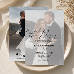 Invitación Recepción de Boda con Fuga Moderna Superposición d