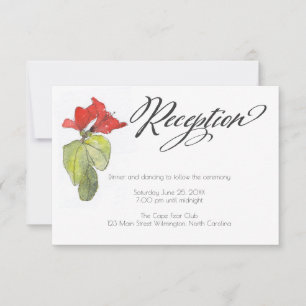 Invitación Recepción de boda con guión de caligrafía de flore