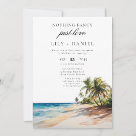 Invitación Recepción de Boda con Huida a Playa Tropical