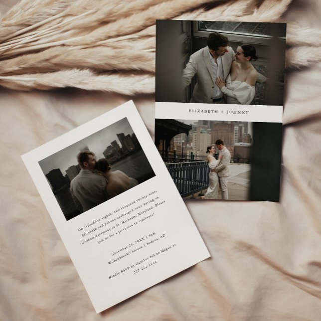 Invitación Recepción de Boda con Huida Moderna de 3 Fotos (Subido por el creador)