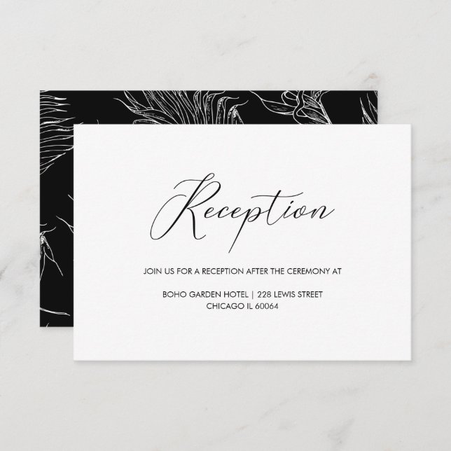 Invitación Recepción de Boda con Letra a Mano Chic (Anverso / Reverso)