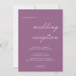 Invitación Recepción de Boda con Letra de Caligrafía Elegante