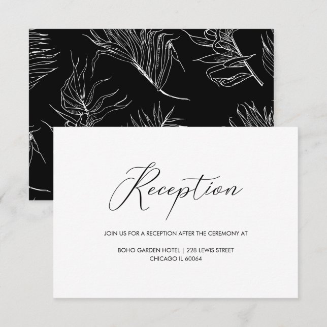Invitación Recepción de Boda con Letra Script Chic a Mano (Anverso / Reverso)
