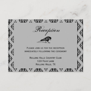 Invitación Recepción de Boda con Marco Gótico Cuervo Negro