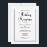 Invitación Recepción de Boda con Marco Negro Minimalista<br><div class="desc">Invitación de recepción de boda con marco negro minimalista. Personalice el texto desde la página del producto.</div>
