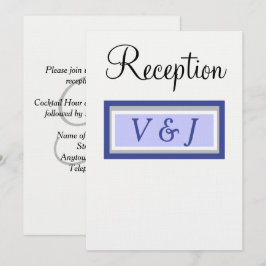 Invitación Recepción de Boda con Monograma Periwinkle