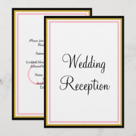 Invitación Recepción de Boda con Monograma Rosa