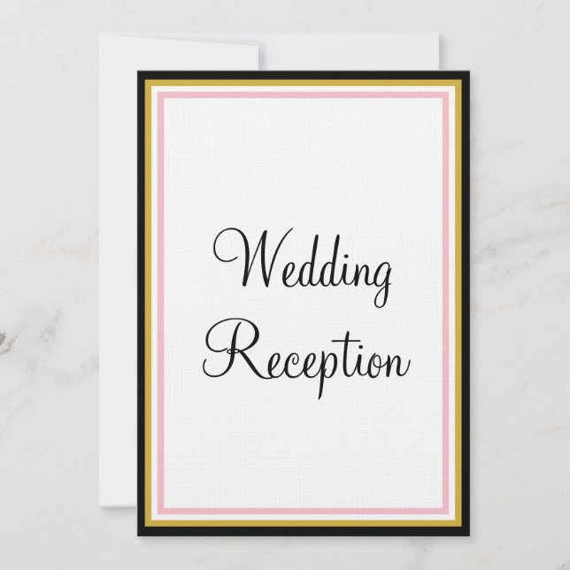 Invitación Recepción de Boda con Monograma Rosa (Anverso)