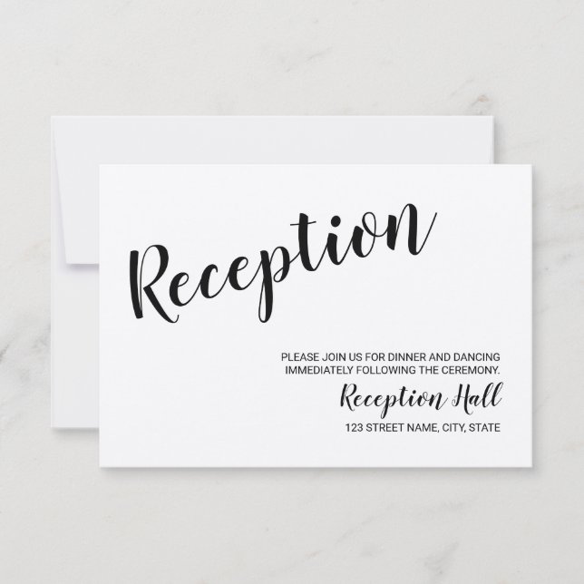 Invitación Recepción de Boda con Papel Kraft Rústico y Letra  (Anverso)