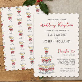 Invitación Recepción de Boda con Torre de Champán Caprichosa