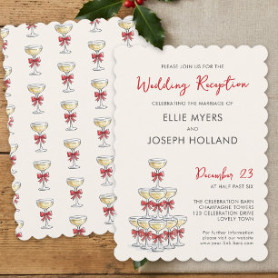 Invitación Recepción de Boda con Torre de Champán Caprichosa
